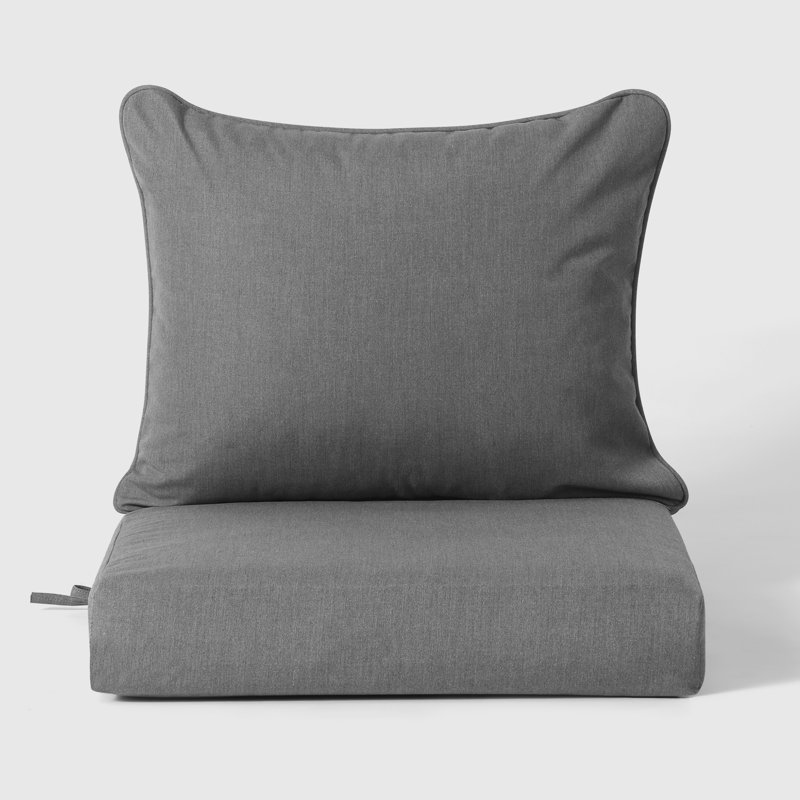 Deep Seating Armless Chair With Cushions, Orange, Navy Blue