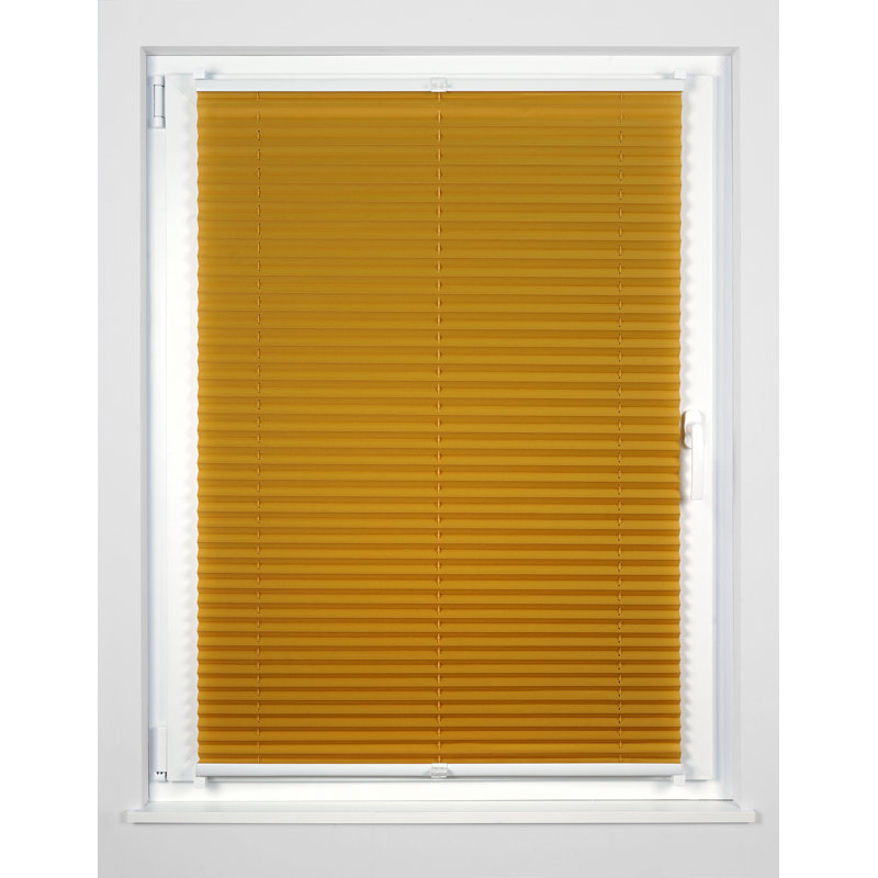 Stream Klemmfix Room Darkening Pleated Blind, 130 cm L x 100 cm W, Gold-ochre