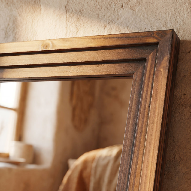 Miroir pleine grandeur rétro en bois massif 