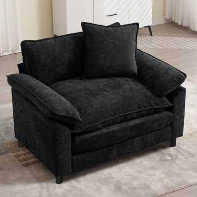 Chenille Oversized Accent Armchair
