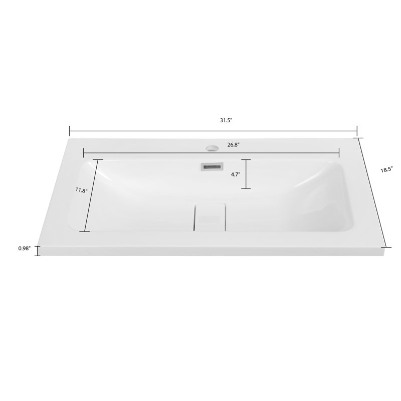 Plateau de meuble-lavabo 31,5 po