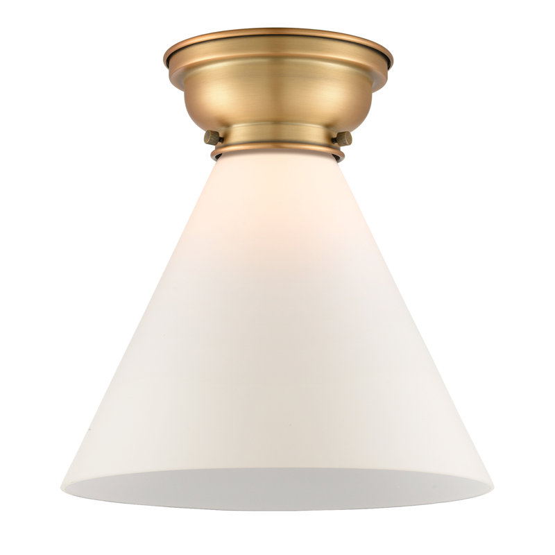 Plafonnier en verre, Laiton brossé, Ampoule non incluse, Oui