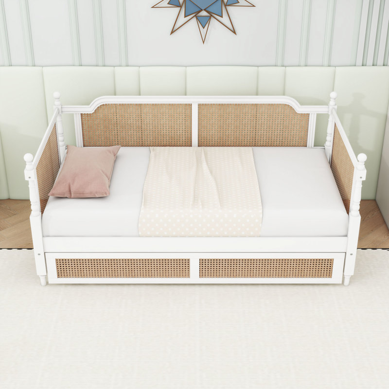 Wood Daybed with 2 Drawers, Twin, Antique White