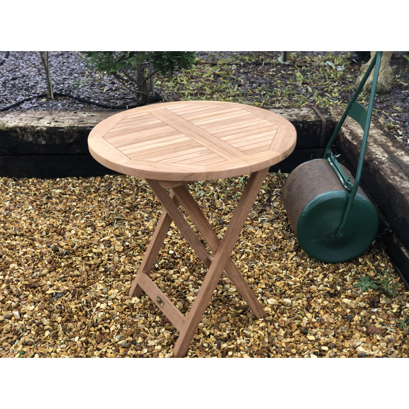 Racine Round Teak Solid Wood Outdoor Bistro Table - 70 cm W 70 cm D