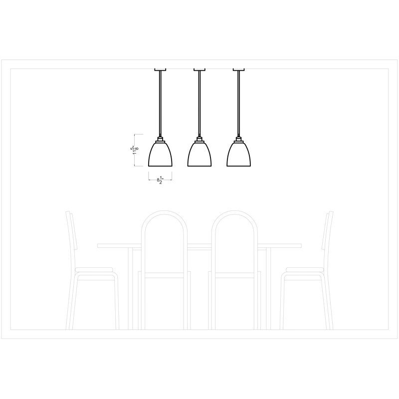 Baskin 1 - Light Pendant, 10.75" H x 9" W x 9" D, Satin Brass