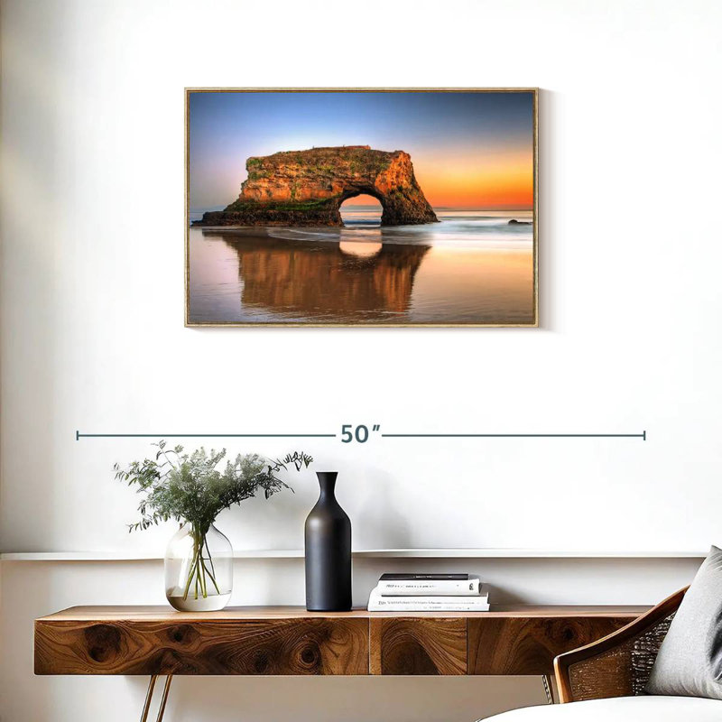 Pont naturel à Santa Cruz, Cadre flottant en bois naturel, 31 po x 21 po