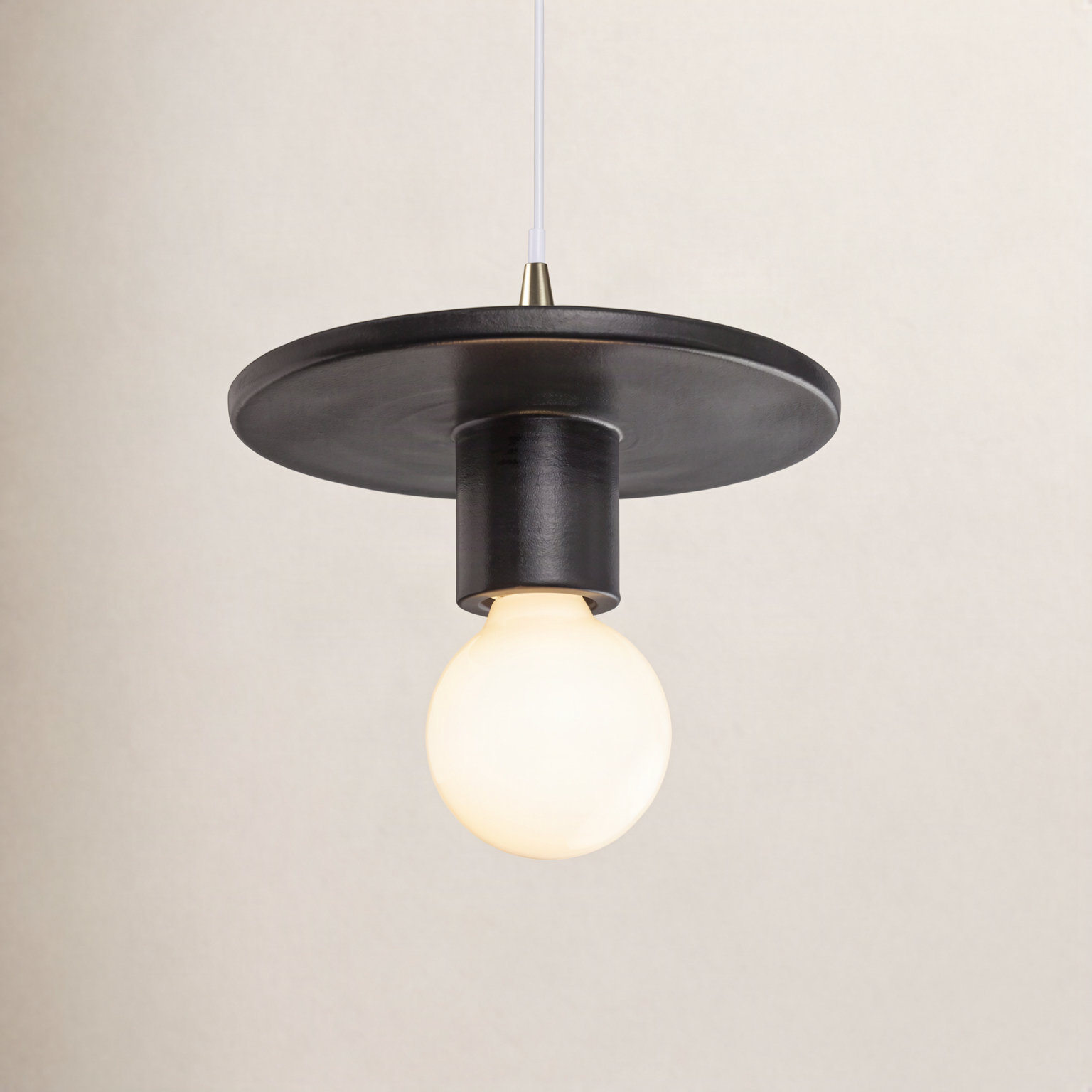 Leni Dimmable 1 - Light Pendant, Carbon Matte Black, Antique Brass