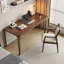 Bureau rectangulaire en bois massif noyer-130832887