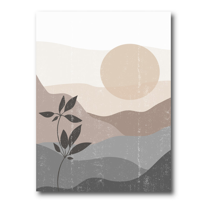 Minimalist Mountain Landscape at Sunset - Photographie sur toile tendue, H 40 po x l 30 po x 1,5 po