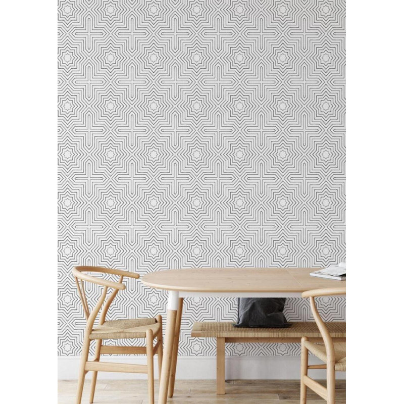 CO-ED Grand 10' L x 24" W Wallpaper Roll, Quartz White, Faux Grasscloth, Non-pasted
