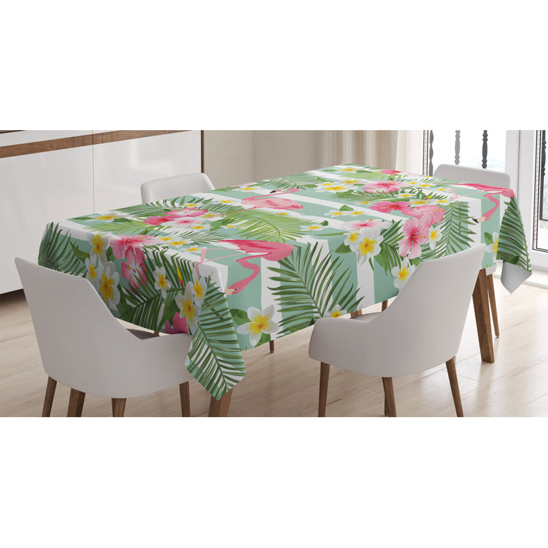 Flamingo Dining Room Kitchen Tablecloth, 70" L x 52" W