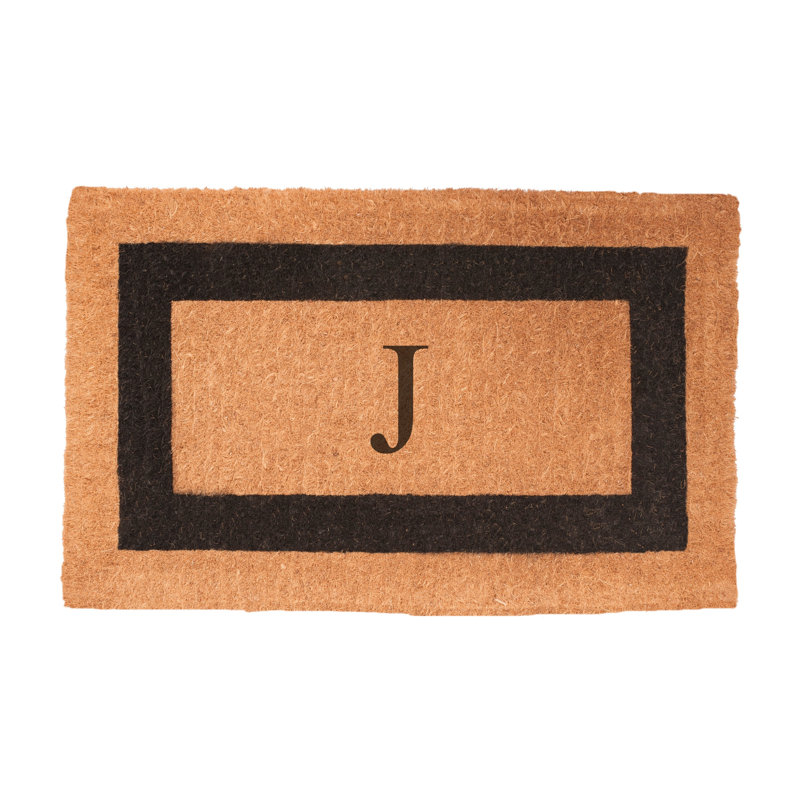 Stansfield Personalizable Outdoor Doormat, Rectangle 1'6'' x 2'6", J