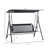 Patio Swing Chair With Canopy, Seats 2 Adults Loveseat Bench With Adjustable Tilt Canopy, Armrests, A-Frame Steel, Breathable Mesh For Backyard, Garden, Black