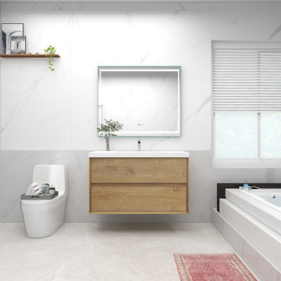 Ensemble de meuble-lavabo mural simple 42 po Monarski