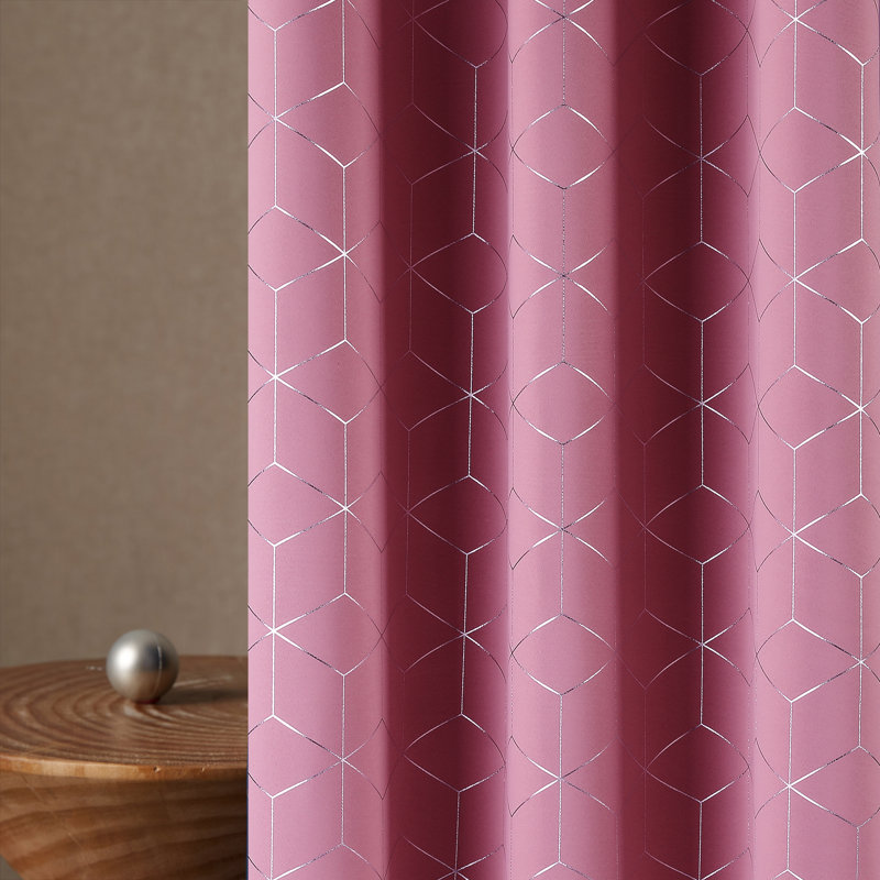 Bost Room Darkening Thermal Curtains, Width 117 x Drop 138 cm, Coral Pink