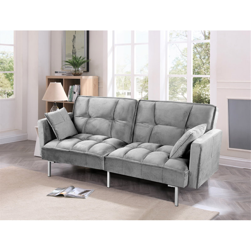 Mackayla 75.6'' Upholstered Convertible Sofa, Gray