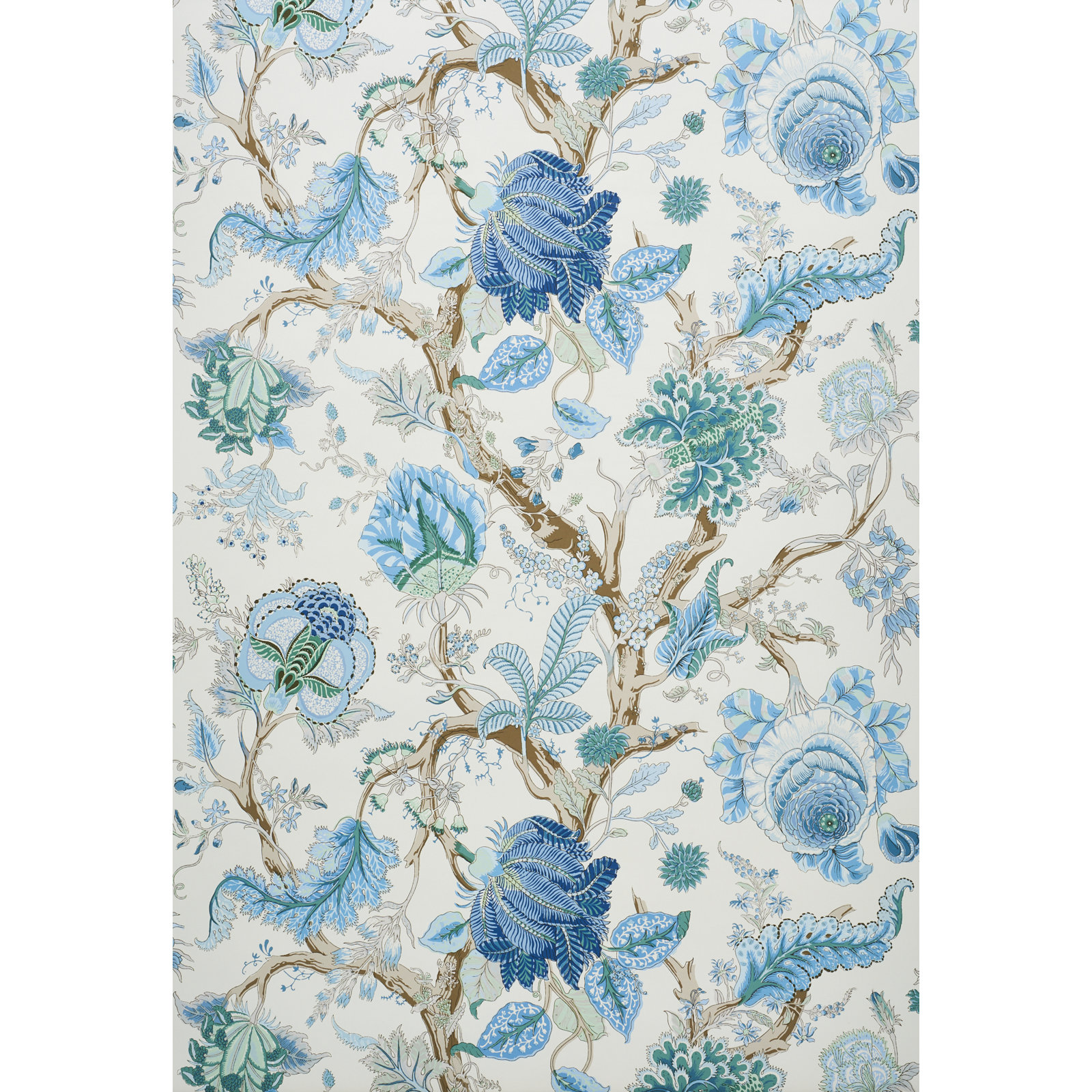 Indian Arbre Wallpaper, Peacock/Emerald