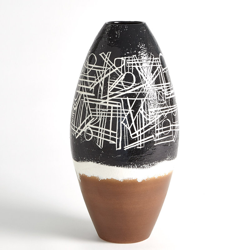 Tribal Elegance Handcrafted Ceramic Bud Vase