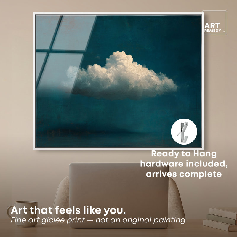 «Azure Float I», reproduction d'art encadrée par Art Remedy, cadre blanc, 30 x 24, 31"H x 25"W, White Frame