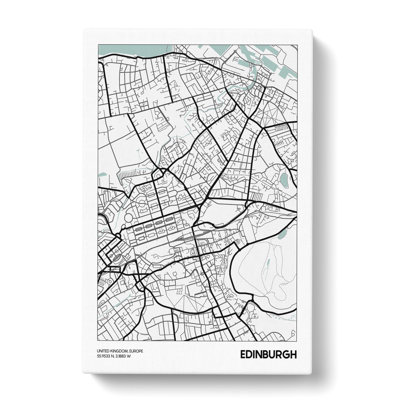 Map Edinburgh UK - Wrapped Canvas Print