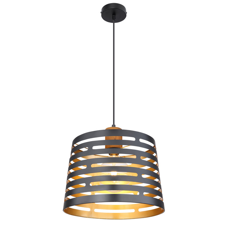 Pantanella 1 - Light Black Drum Pendant, 140cm H x 10cm W x 10cm D