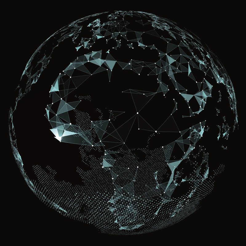 «World Map Représenting the Globe» par Liuzishan - reproduction d'art sur toile tendue, L 12 po x H 12 po