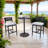 Set Of 2 Modern Outdoor Patio Barstools, Aluminum With Ergonomic Backrest, Tapered Legs, Footrest, Ember Black, Sunbrella Cushion, Weather-Resistant-1997089872