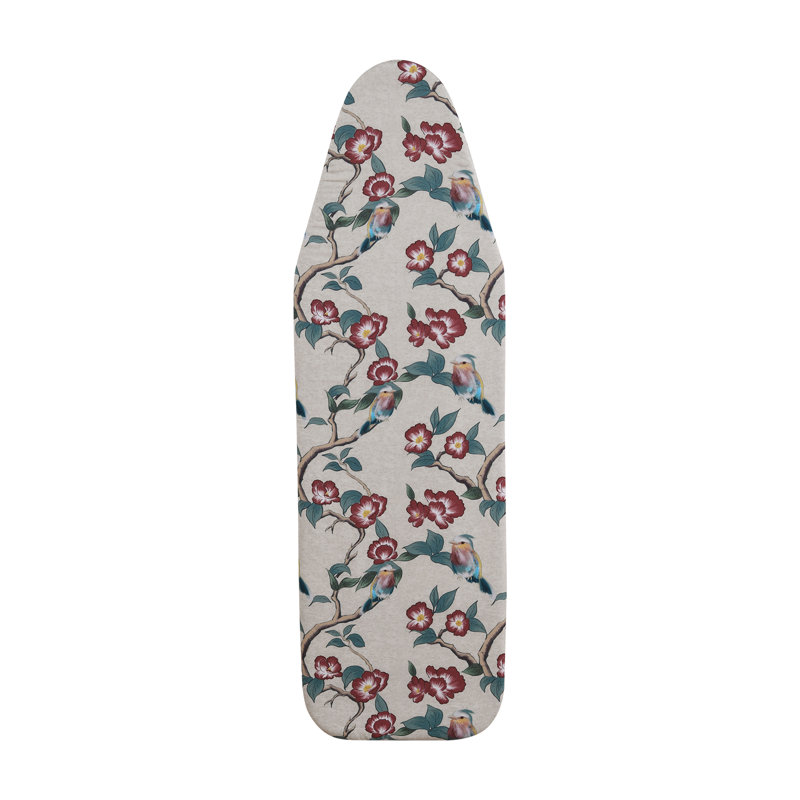 Ironing Board Cover, 100% Cotton with Thick Felt, Resists Scorching & Staining, Adjustable Fastener, 124x38cm