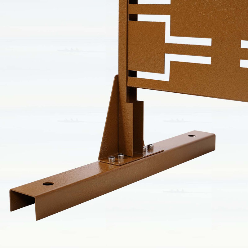 Écran d'intimité en métal pour l'extérieur autoportant, Dark Brown
