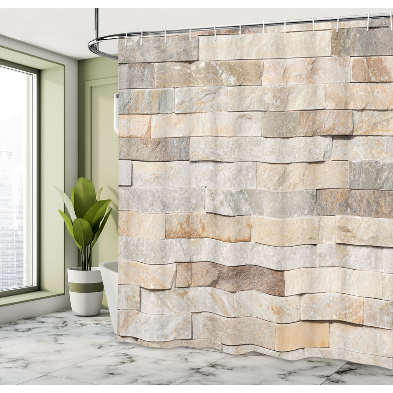 Shower Curtain with Hooks Included, 75"H x 69"W
