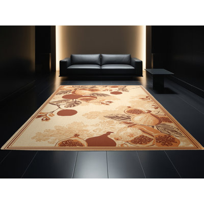 Tapis oriental brun lavable à la machine Kirkwood Fig