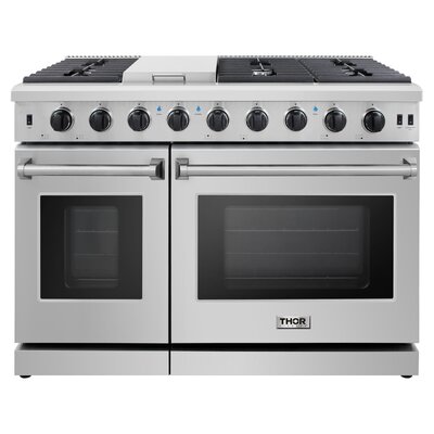 Propane Converted 48"" 4.6 cu. ft. Freestanding Gas with Griddle -  Thor Kitchen, LRG4807ULP