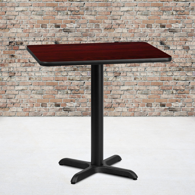 Jaramillo Rectangular Laminate Table Top with Standard or Bar Height Table Base, 30" W x 24" L, Mahogany