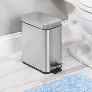  Bath Bliss 9.5 Liter Swing Top Waste Bin Sailor Knot Trash Can, Dimensions: 11.22 x 8.27 x 12.6, Great for Office, Bathroom, Lid  Remove, Grey