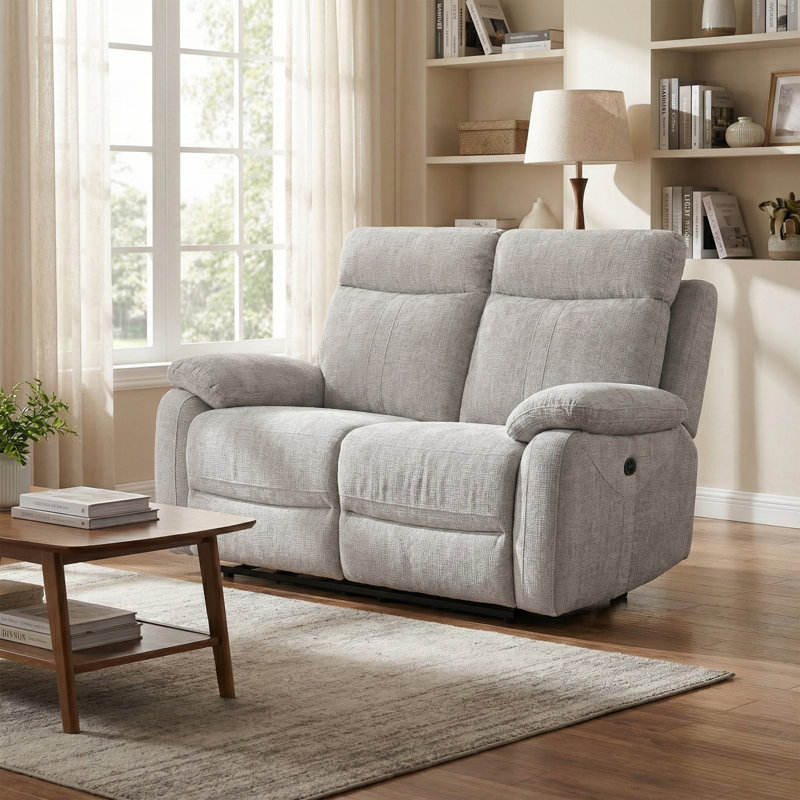 Bikash 2 Seater Electric Reclining Loveseat, Grey