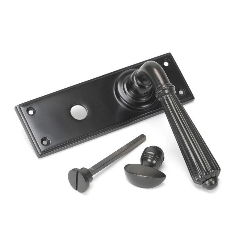 Hinton Bathroom Door Handle Kit, Aged Bronze