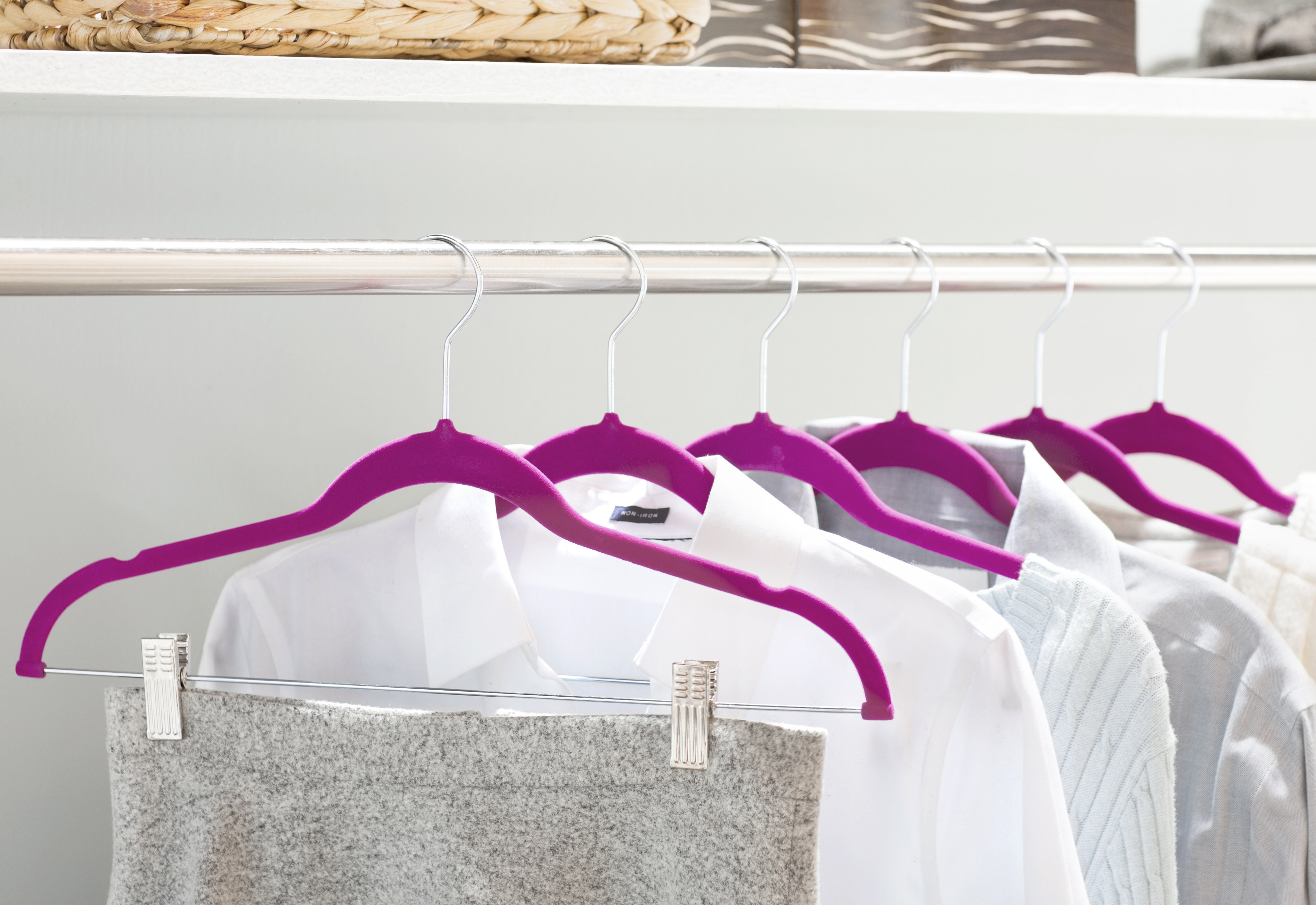 Children's Wood Hangers: Natural Low Gloss 14 Inch Top Hanger with Gripper  Inserts (100)