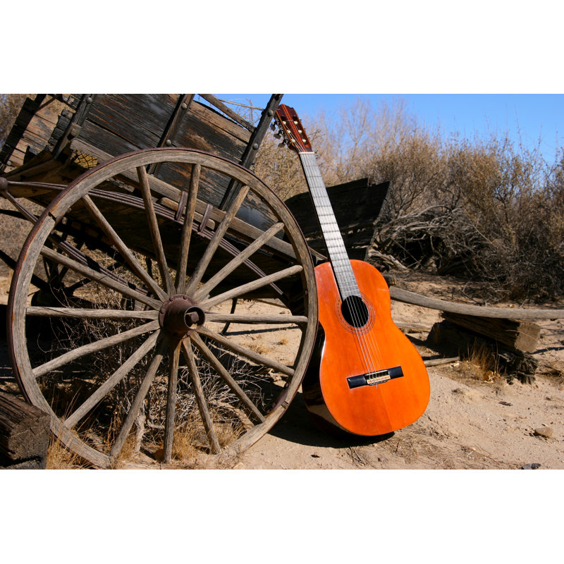 Old Classical Guitar by Pastorscott - No Frame Art Prints on Canvas, 30cm H x 46cm W