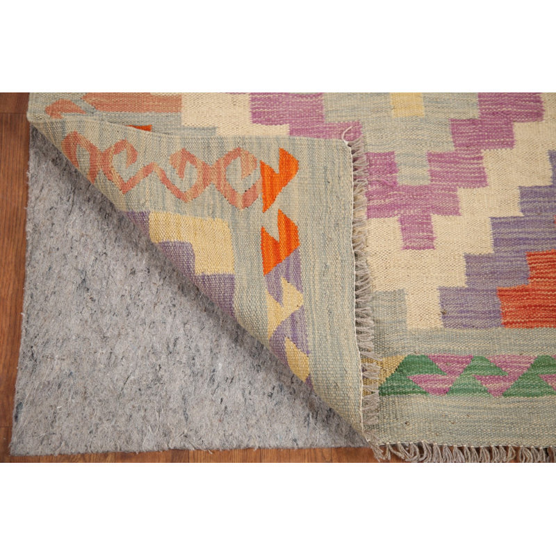Tapis géométrique réversible en laine 5 x 7