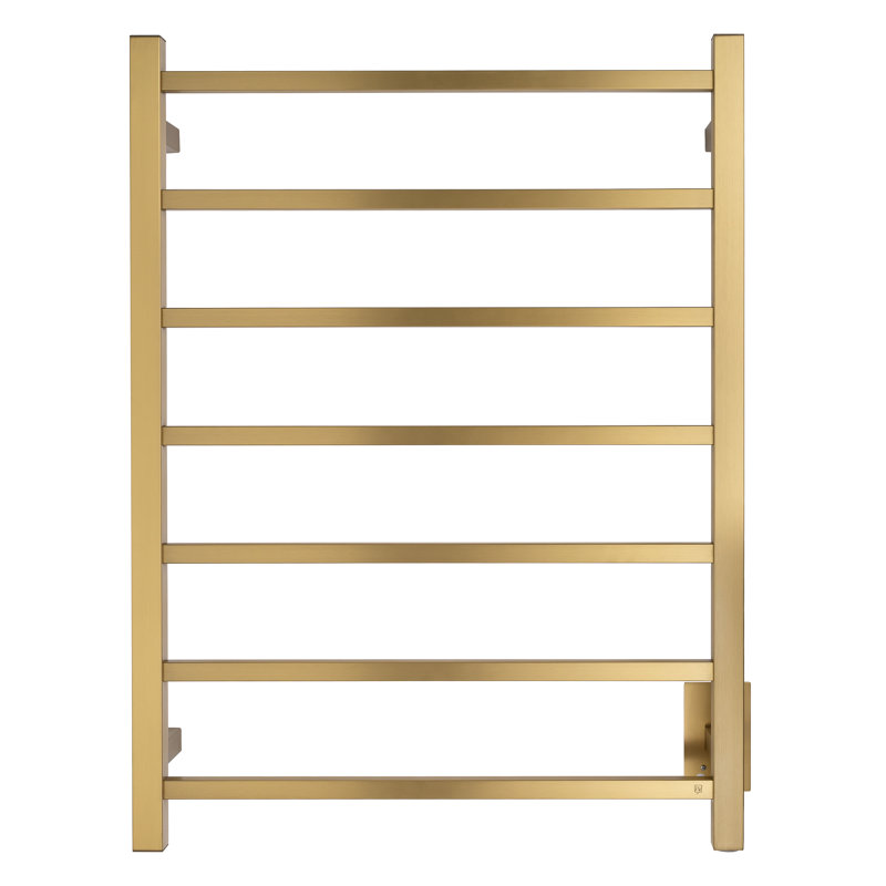 Brushed Gold Wall-Mounted 7-Bar Stainless Steel Towel Warmer