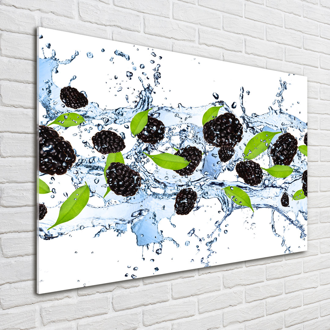 Glasbild Blackberries And Water