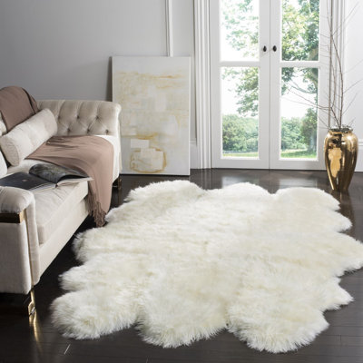 Keira Solid Colour Sheepskin Hand Woven Area Rug
