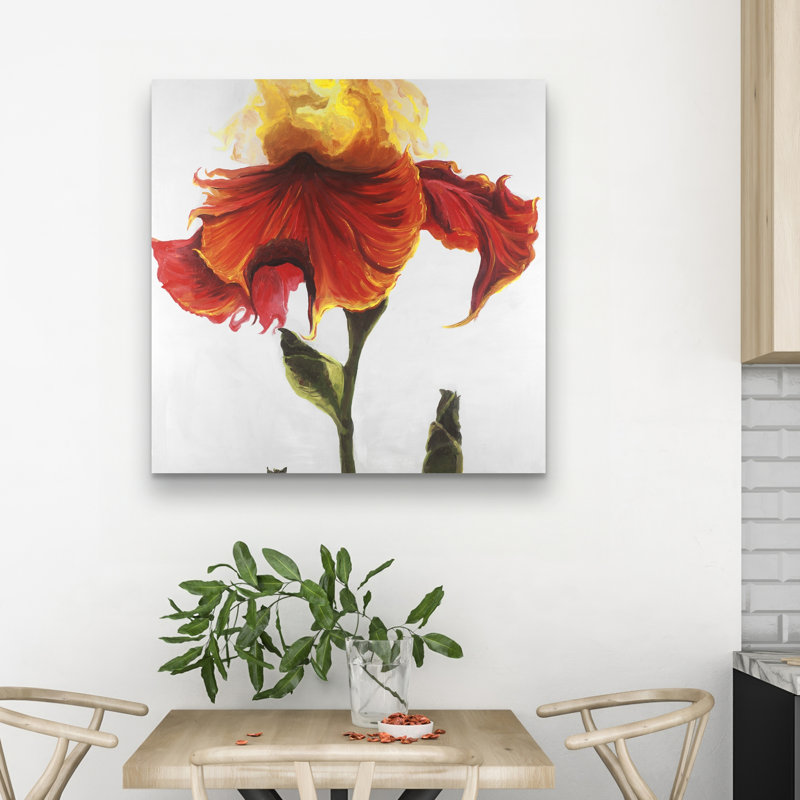 Blossoming lily flower - 32"x32" art on canvas