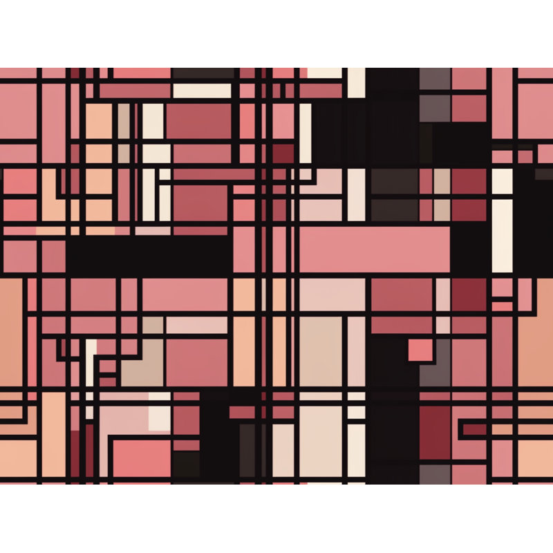 Housse de couette à carreaux, Édredon simple extra long, Noir / rose