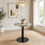Table bistro ronde de 23,6 pouces avec bordure en acier inoxydable-979570759