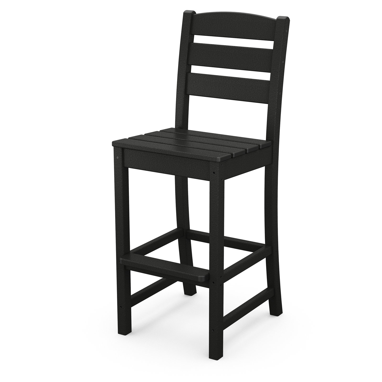 POLYWOOD® Lakeside Armless Patio Bar Stool, Black