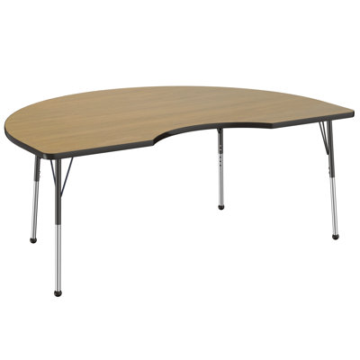 Table d'activité thermofusionnée 48 po x 72 po avec pieds à glissière à billes standard réglables - chêne Pasadena / noir