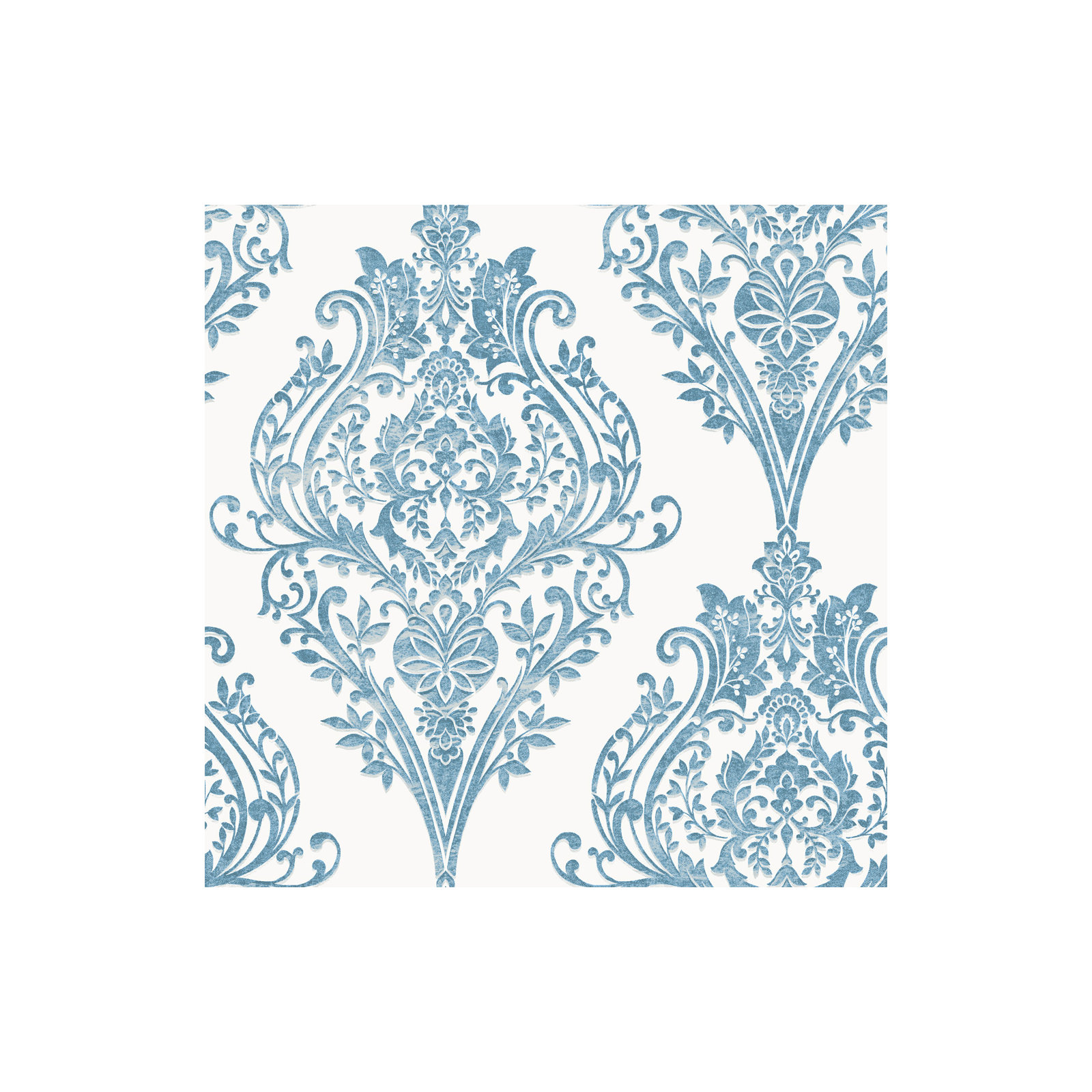 Kwon Damask Wallpaper, Coastal Blue
