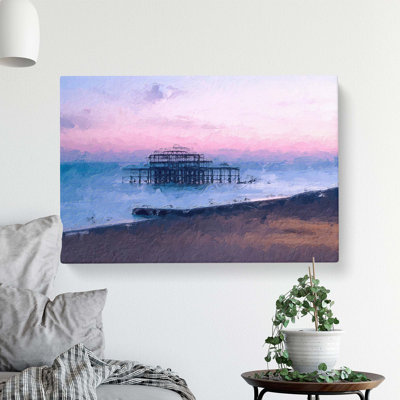 West Pier Brighton Beach - Wrapped Canvas