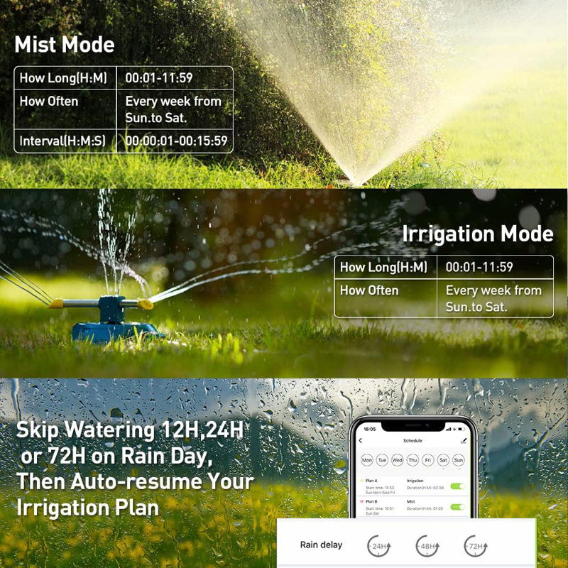 Lawn Sprinkler Controller Irrigation System Valve Timer With Hub